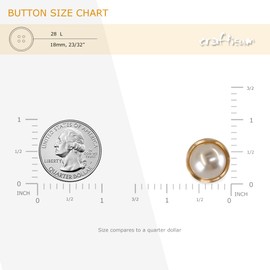 Craftisum Matte Gold Faux Pearl Sewing Shank Buttons 20 Pcs - 18mm, 23/32"