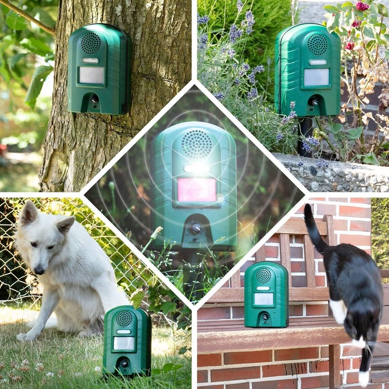 &Ultrasound Repelling Device with Motion Sensor and Light for Martens