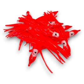 FISHIN ADDICT Muppet Squid Skirts Fishing Lure | Sea fishing Soft Plastic | 10 pack (Neon Orange)