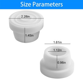 Pool Ladder Bumpers for Inground Pool White Rubber Ladder Foot Covers - Fits 1.9' Swimming Pool Ladder Tubing - Protects Pool Liner & Surface 2Pack