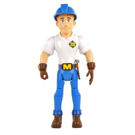 Mighty Wheels Mighty Man 12" Action Figure - Poseable Builder Character with 3 Catchphrases and Removable Hammer - Pretend Play Learning Toys - Construction Toys for 3+ Year Old Boys and Girls