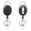 2Pcs Retractable Keyring Retractable Badge Reel Easy Pull Extendable Carabiner