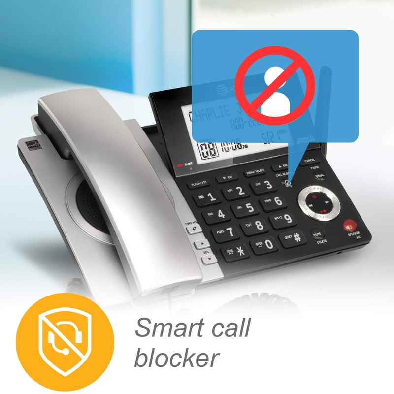 AT&T CL84307 Dect 6.0 Expandable Corded/Cordless Phone with Smart Call