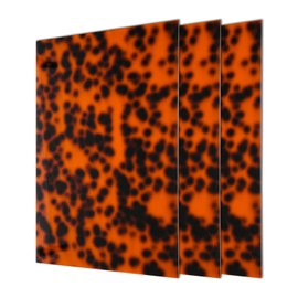 TOEPODO Tortoise Shell Cast Acrylic Sheets 1/8 Thick Acrylic Leopard Pattern Opaque Plastic Panels for Laser Cutting Crafting DIY Home/Festival Decore (3, Tortoise, 8x12inch)