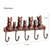 WEMPOLU Cast Iron Cat Family Key Hooks for Wall, 5
