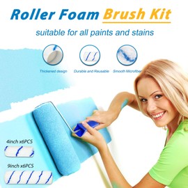 Paint Roller Extension Pole - 28PCS Reach to 10FT Paint Roller Kit, Wall Painting Naps for Professionals with Brush Microfiber Roller Cover for House Wall
