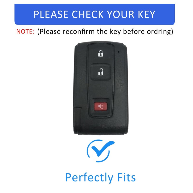 Flensent Key Fob Cover with Keychain for Toyota Prius 2004