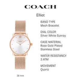 Coach Elliot Women's Watch | Elegant and Sophisticated Stles Combined | Premium Quality Timepiece for Everyday Wear | Water Resistant | (Model 14504222)