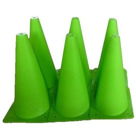 Aoakua 12.6 inches (32 cm) Marker Cones, Color Cones, Set of 6 Storage Bags (12.6 inches (32 cm) Yellow-Green 6 Pieces)