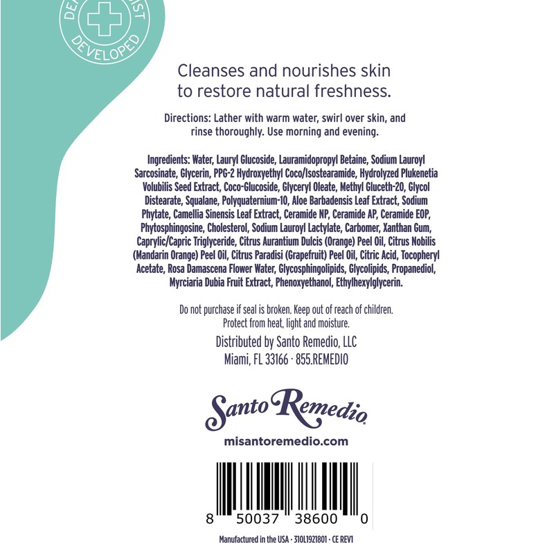 Santo Remedio, Piel Eterna, Purifying Cleanser, Removes Impurities and Provides