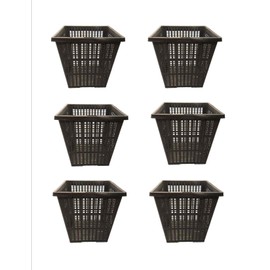 PondH2o 9" Square Aquatic Plastic Slotted Mesh Pond Plant Pot or Flower Water Garden Plant Baskets | Large Pond Plant or Flower Planter Pots for Aquaponics, Hydroponics Value 6 Pack