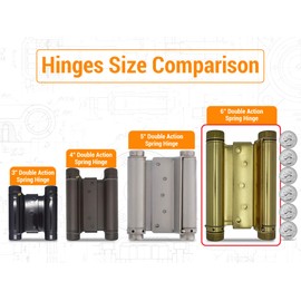 Double Action Spring Saloon Door Hinge | Cafe Doors, Door Hardware for in & Out Doorway Swing, Commercial Grade Double Swing Heavy Duty Door Hinge (Black, 6 inch)
