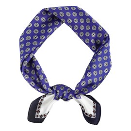 DAMILY Vintage Bandana Men's Silky Square Headscarf Summer Geometric Neckerchief and Headband Motorcycle Satin Pirate Scarf Children Festival Hair Bands 70 x 70 cm, darkblue
