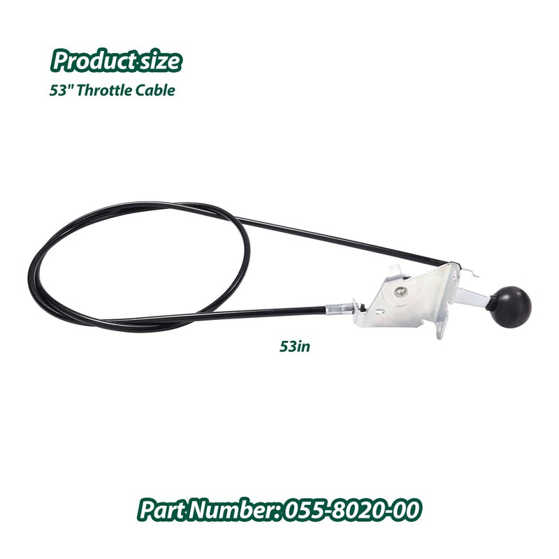 Throttle Control Cable Compatible/Replacement 055-8020-00, 055802000, 53" Lawn Mower Throttle