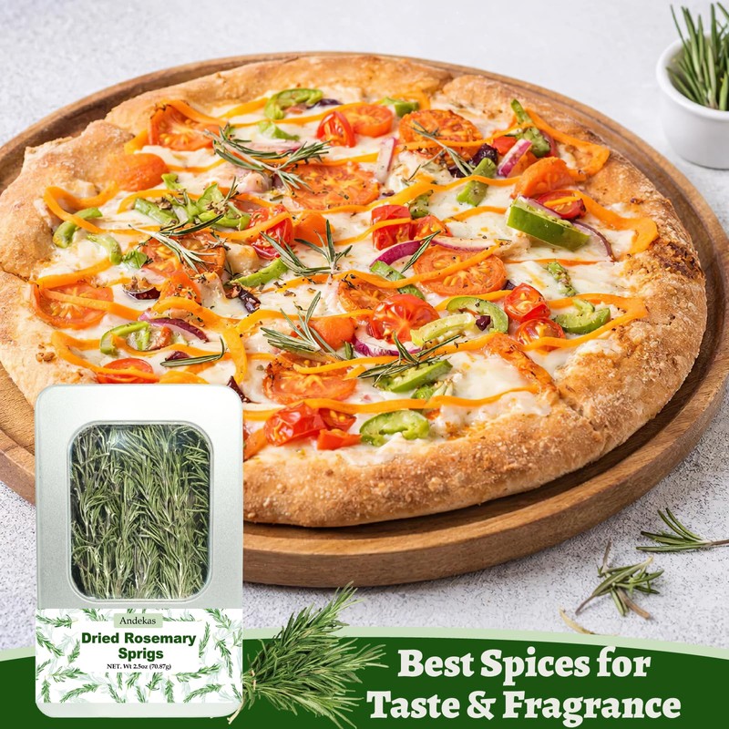 30–35PCS Dried Whole Rosemary Sprigs, 2.5oz Natural Spices in Clear-Window