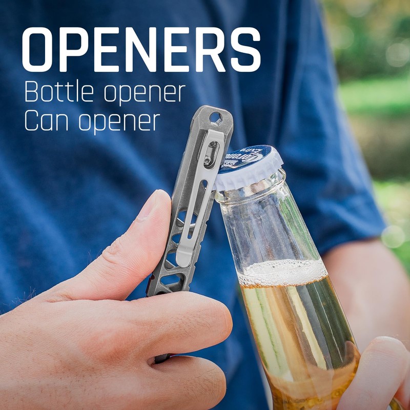 TISUR Titanium EDC Pry Bar, Keychain Pry Bar Multitool With