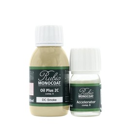 Rubio Monocoat Wood Stain & Finish 65 ft² - DC Smoke | Oil Plus 2C | Quick-Dry, Eco-Friendly Linseed Wood Oil for Indoor Use, Includes Accelerator (Part B) | Protector | 130 ml
