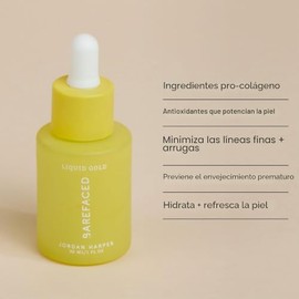 Barefaced Liquid Gold - Suero de 15% vitamina C con ácido hialurónico y vitamina E para antienvejecimiento e hidratación, fórmula antioxidante, reduce