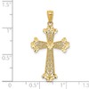 Diamond2Deal 14k Yellow Gold Diamond-cut Polished Filigree Hearts Cross Pendant