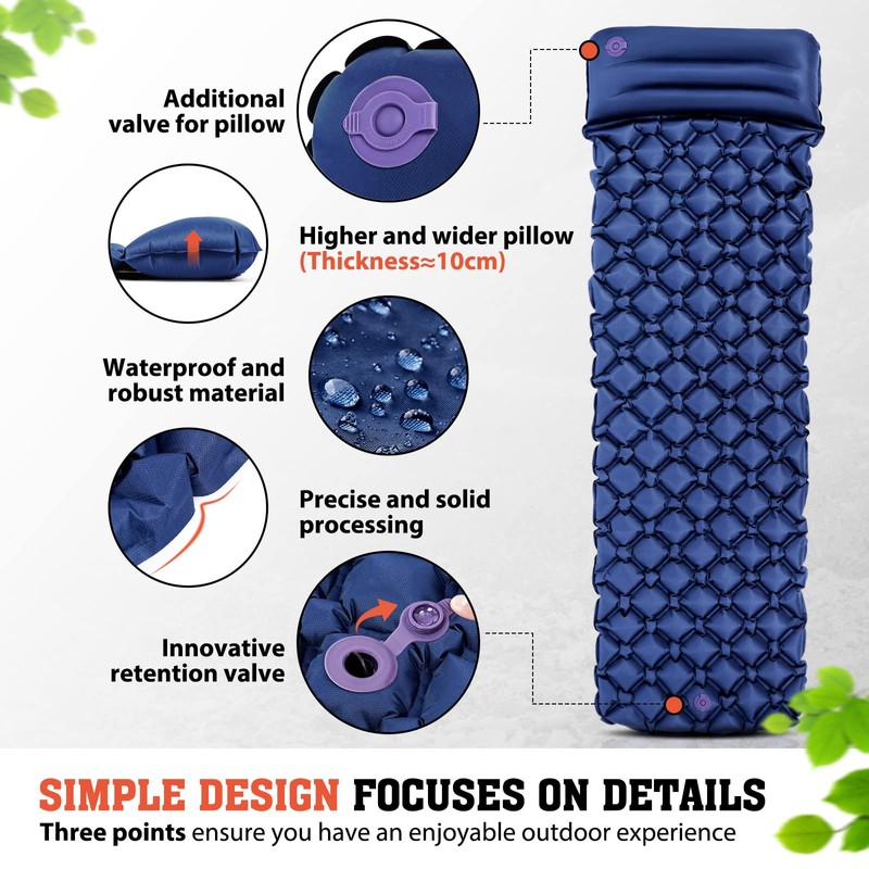Hikenture Camping Sleeping Mat, Small Pack Size, Ultralight Sleeping Mat,