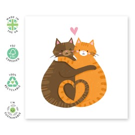 Central 23 Anniversary Cards For Wife Husband - Cats In Love - Love Card For Her Him Best Friend - Cheeky Valentine Card For Girlfriend Boyfriend - Cat Gifts For Women - Comes With Fun Stickers