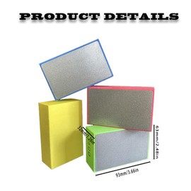 Gfamous Pack of 4 Polishing Pads, Diamond Sanding Pads, Diamond Hand Polishing Pads, for Polishing Tiles, Glass, Wood, Metal, 60#, 100, 240, 400#