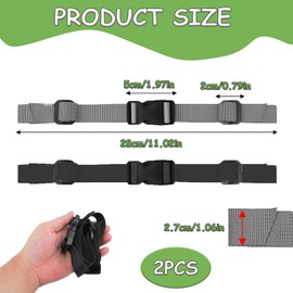 2 Pcs Backpack Chest Straps, Backpack Adjustable Chest Strap for School Bags Sternum Straps For Backpacks Straps, Non-Slip Quick Release Backpack Sternum Strap for Outside Travel (Black, Gray)