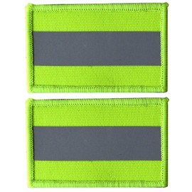 TACVEL - 2 parches de seguridad reflectantes para deportistas nocturnos, trabajadores, excursionistas, chalecos de perro, policía de rescate de bomberos (verde)