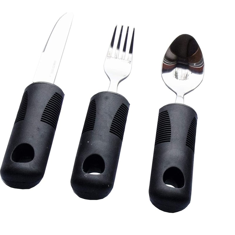 Weighted Extra Wide Handles Easy Grip Cutlery Set, Disability Ideal