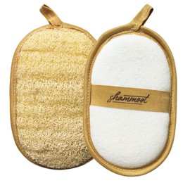Shammoot Natural Loofah Exfoliating Body Scrubber – Jordanian Natural Loofah Sponge Exfoliates Face & Body for Healthier Skin – 2-Sided Lufas for Men & Women – Body Wash Scrubber (Pack of 1)