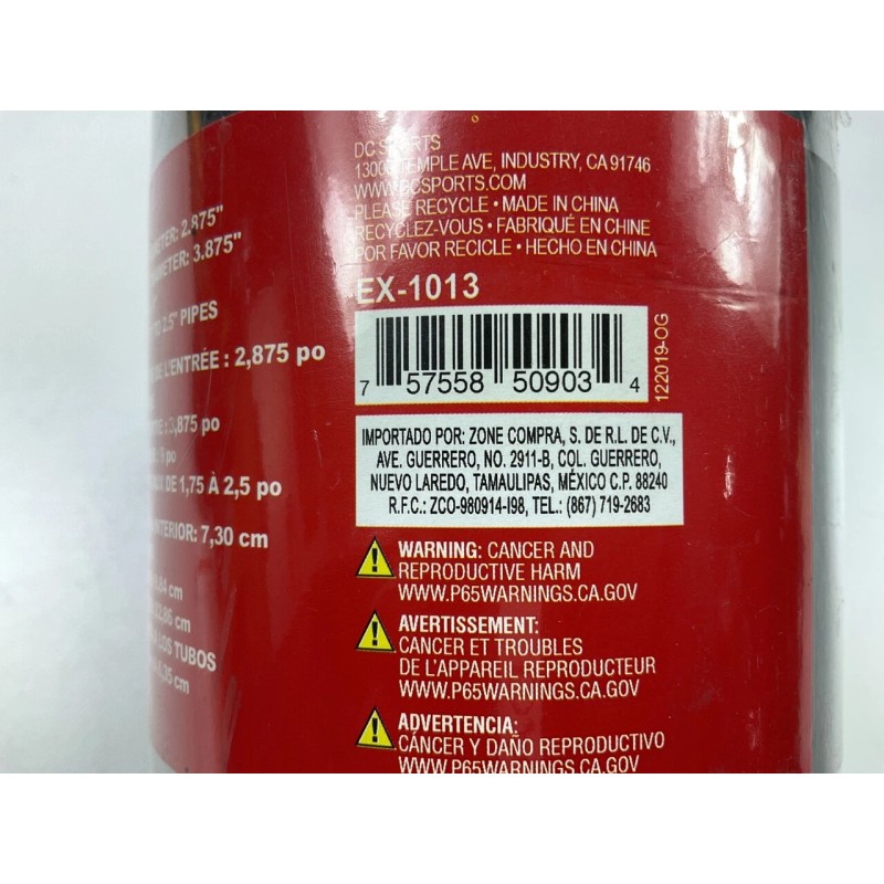 DC Sports EX-1013 Polished Stainless Steel Universal Bolt On Exhaust