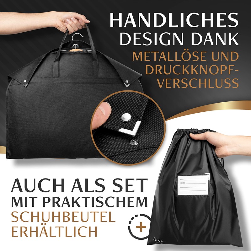 Bruce.® Premium Garment Bag, 120 x 60 cm, High-Quality Garment