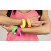 NEON NATION 4 Pack 1980s Style Costume Bracelets 1" Bangles