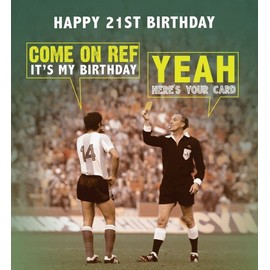 21st Birthday Card For Him, Funny 21st Birthday Card Men, Happy 21st Birthday Card Him, 21st Birthday Male Card, Greetings Card, 21st Birthday Card Football, Yellow Card Football