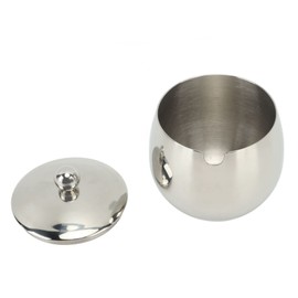 Azucarero, 350g Azucarero de Acero Inoxidable con Tapa, Especiero Apto para Lavavajillas, Sazonador para Sal, Caramelos, Café, Azúcar, Especias, Crema, Edulcorante (Plata)