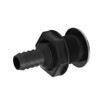 Boat 3/4in Through Hull Scupper Drain Straight Black with Stainless