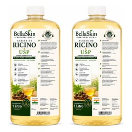 Aceite De Ricino Puro 2 Lts Usp Prensado En Frio, No Hexanos