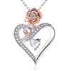 Rose Heart Necklaces for Women, Birthday Mothers Day Christmas Jewelry