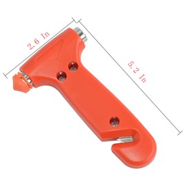 YIKANGHENG 2 in 1 Car Window Hammer and Safety Belt Cutter, 2 Pcs 5.2 Inch x 2.6 Inch High Hardness Alloy Steel Window Breaker Hammer for Car, Bus and Home(2, Small)