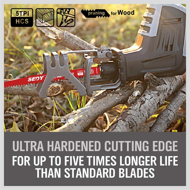 12-Inch Wood Pruning Reciprocating Saw Blades, 5TPI Saw Blades for