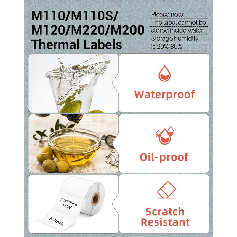Phomemo Circle Label for M110/M120/M200/M220 Label Maker, 1.96" x 1.96"（50x50