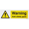 Caledonia Signs 11714G Warning Anti Climb Paint Sign, Rigid Plastic,