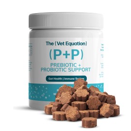 The Vet Equation Prebiotic & Probiotic for Dogs – Digestive & Gut Health Chews – Natural Duck Flavor, 90 Count – with Bacillus Subtilis, Vitamin B12 & Folic Acid – Supports Immune & Digestive Health