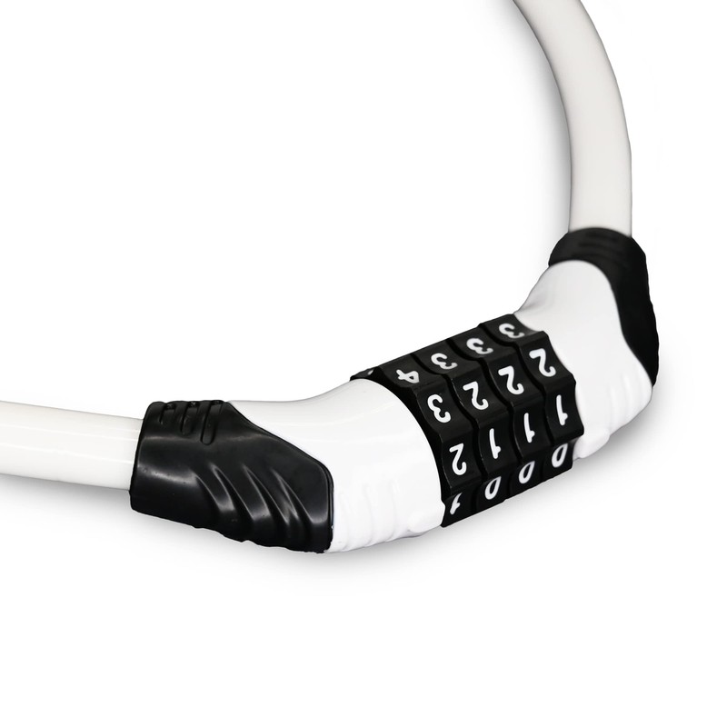 サギサカ(SAGISAKA) 自転車 鍵 これいいね コンパクトダイヤルロック 60cm ホワイト 44026