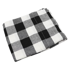 Tiardey 2Pcs Check Window Valances, Buffalo Woven Drapes, Curtains Decor for Kitchen, Living Room (Black, White)