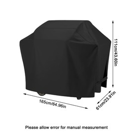 Griddle Cover, 165x61x111cm 600D Oxford Cloth Heavy Duty Waterproof BBQ Cover Barbecue Grill Cover