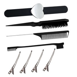 Outanaya 1set Detangling Comb and Tail Comb Hair Styling Kit Heart Slap Wrist Band for Management and Styling for Home Use Random Style