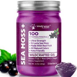 WELLNESS LABSRX Irish Sea Moss Gel Raw - Wildcrafted Superfood Seamoss Gel - Raspberry Flavor, Vitamin and Mineral-Rich from Pristine Caribbean Waters, Immune and Digestive Health Support - 10 oz.