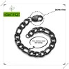HSWYFCJY Figaro Chain Bracelet Men's Silver/Gold/Black Stainless Steel Links Link