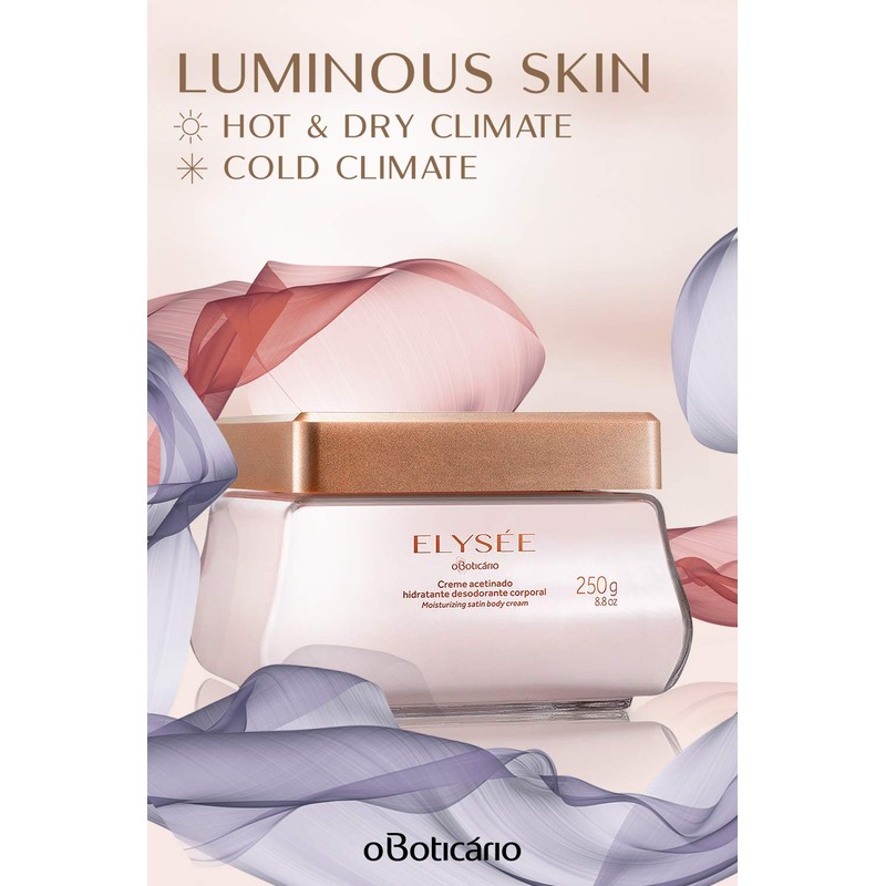 O Boticario Elyse Body Cream, 8.8 oz (250 g)